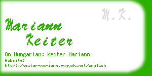 mariann keiter business card